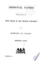 Sessional Papers of the Parliament of the Dominion of Canada