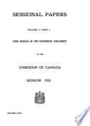 Sessional Papers of the Parliament of the Dominion of Canada