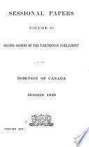 Sessional Papers of the Parliament of the Dominion of Canada