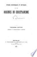 ʹEtudes historiques et critiques sur les origines du christianisme