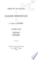 ʹEtudes sur les dialectes de l'Arabie mʹeridionale: Datinah