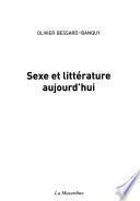 Sexe et littérature aujourd'hui