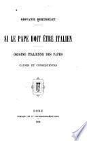 Si le Pape doit être Italien