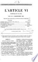 “L'”article VI