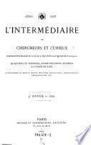 “L'”intermédiaire des chercheurs et curieux