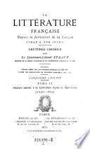 “La” litterature française depuis la formation de la langue jusqu'a nos jours