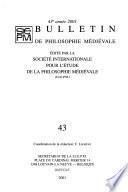 Société internationale pour l'étude de la philosophie médiévale. Bulletin