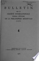 Société internationale pour l'étude de la philosophie médiévale. Bulletin