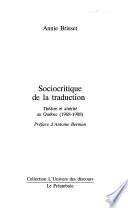 Sociocritique de la traduction