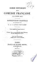 Soirée historique de la Comédie française (22 octobre 1832.)