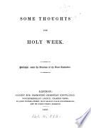 Some thoughts for Holy week