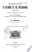 Sommaire d'anatomie et physiologie animales
