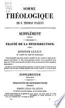 Somme théologique de S. Thomas D'Aquin