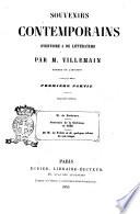 Souvenirs contemporains d'histoire & de littérature par m. Villemain