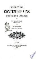 Souvenirs contemporains d'histoire et de littérature par m. Villemain