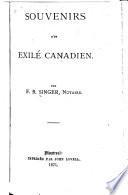 Souvenirs d'un exilé canadien