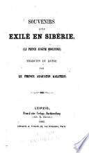 Souvenirs d'un exilé en Sibérie, (le prince Eugène Obolenski)