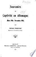 Souvenirs de captivité en Allemagne (mars 1916-novembre 1918)