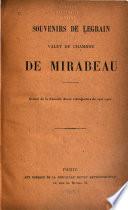 Souvenirs de Legrain, valet de chambre de Mirabeau