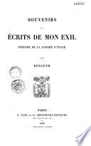 Souvenirs et écrits de mon exil
