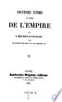 Souvenirs intimes du temps de l'Empire par Emile Marco de Saint-Hilaire