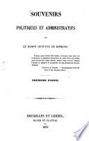 Souvenirs politiques et administratifs