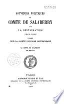 Souvenirs politiques... sur la Restauration 1821-1830