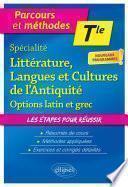 Spécialité Littérature, Langues et Cultures de l'Antiquité et option. Terminale.