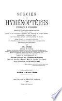 Spécies des hyménoptères d'Europe & d'Algérie