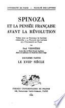 Spinoza et la pensee francaise avant la revolution