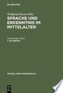 Sprache und Erkenntnis im Mittelalter