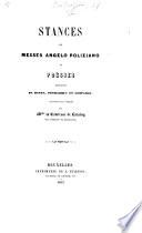 Stances de Messer Angelo Poliziano, et poésies extraites de Dante, Pétrarque et Leopardi, traduites de l'italien par Mme la Comtesse de Lalaing, née Comtesse de Maldeghem. Ital. & Fr