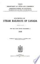 Statistics of Steam Railways of Canada