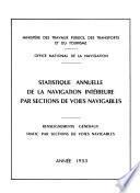 Statistique annuelle de la navigation interieure par sections de voies navigables