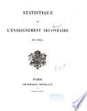 Statistique de l'enseignement secondaire en 1865