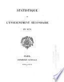 Statistique de l'enseignement secondaire en 1876