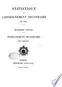 Statistique de l'enseignement secondaire en 1887