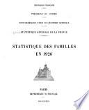 Statistique des families en 1926