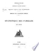 Statistique Des Familles en 1936