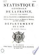 Statistique générale de la France. Département de l'Ain