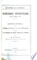 Statistique pénitentiaires pour l'année ...