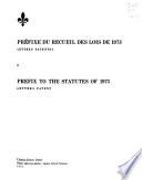 Statutes of the Province of Quebec Passed in the Session Held in the ... Year of the Reign