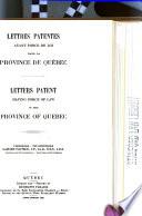 Statutes of the Province of Quebec Passed in the Session Held in the ... Year of the Reign