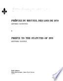 Statutes of the Province of Quebec Passed in the Session Held in the ... Year of the Reign