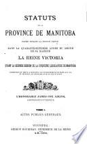 Statuts de la province de Manitoba