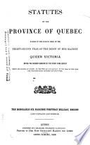 Statuts de la province de Québec ...
