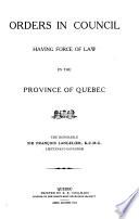 Statuts de la Province de Québec