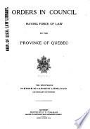 Statuts de la province de Québec ...