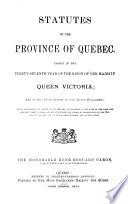 Statuts de la province de Québec