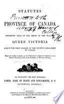 Statuts de la province du Canada